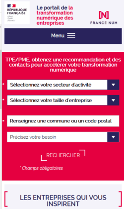 Activateur France Num - 
Le portail de la transformation numérique des entreprises