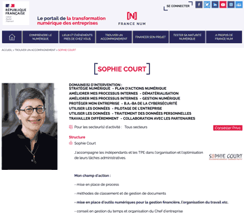 Page Sophie Court_France NUM - Le portail de la transformation numérique des entreprises